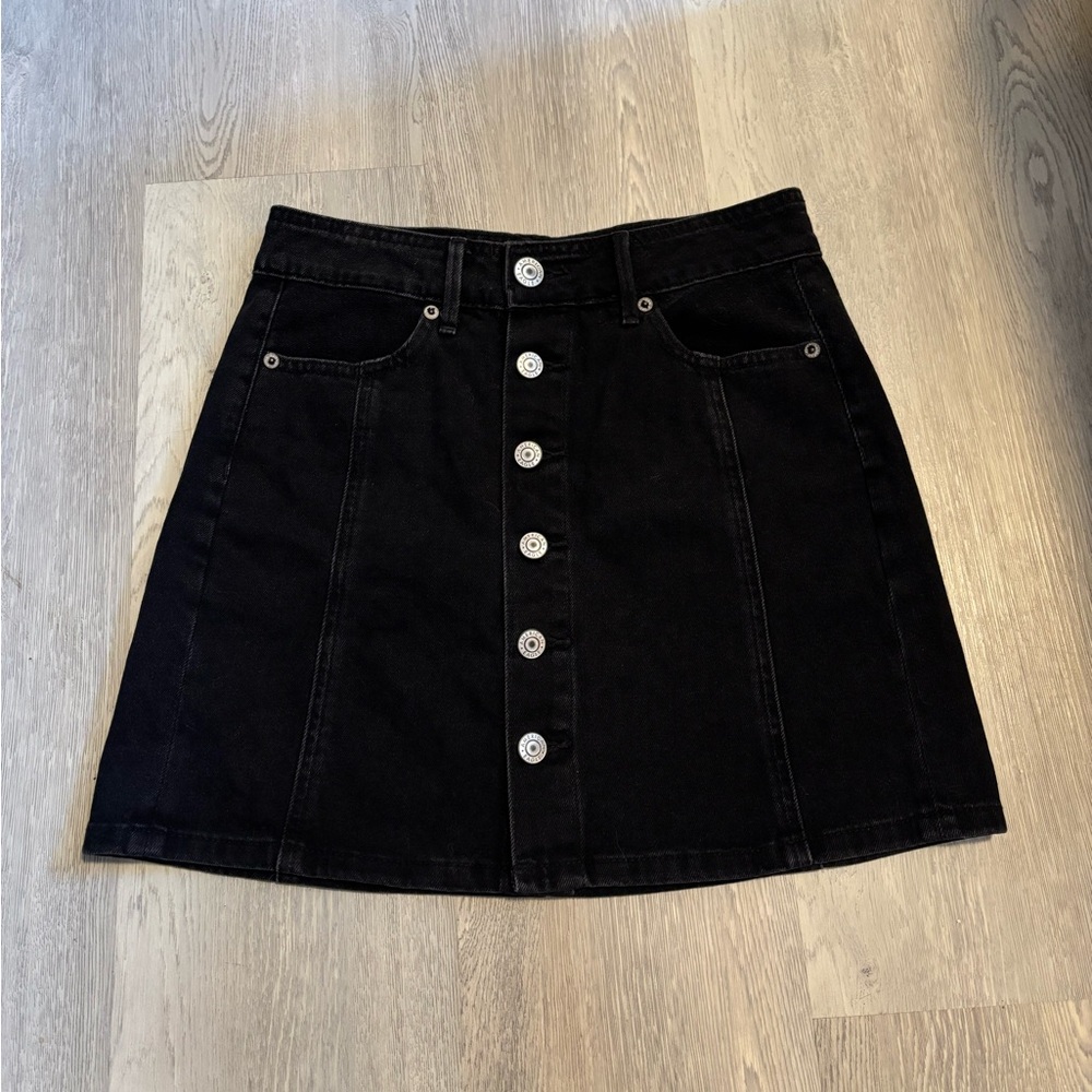 American Eagle Button-down A-line Mini Skirt Size 00, 26” waist